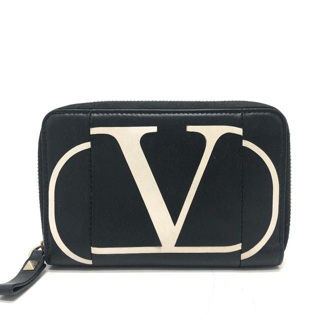 Valentino VALENTINO V logo Bifold Wallet Middle Wallet Folded wallet Leather Black/White - view 2