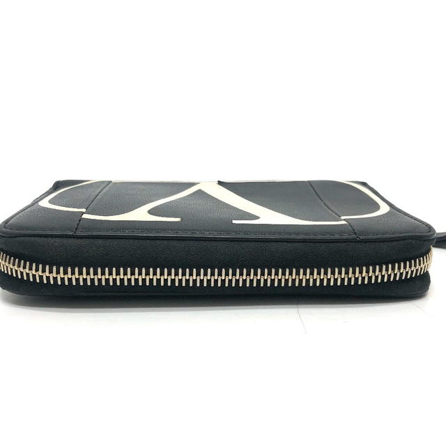 Valentino VALENTINO V logo Bifold Wallet Middle Wallet Folded wallet Leather Black/White - view 4