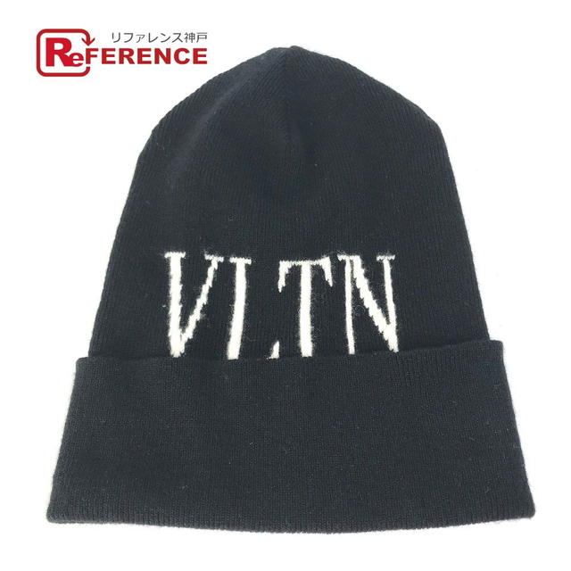 Valentino VALENTINO VLTN logo beanie knit cap Knit hat wool / silk Black/White - view 1