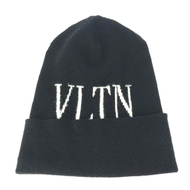 Valentino VALENTINO VLTN logo beanie knit cap Knit hat wool / silk Black/White - view 2