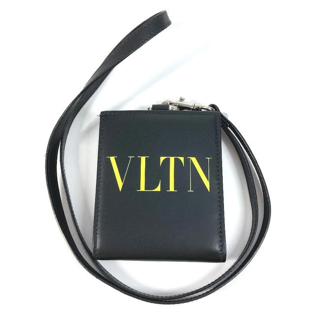 Valentino VALENTION VLTN Logo Neck strap Wallet Coin Case Purse Bifold Wallet Black - view 2