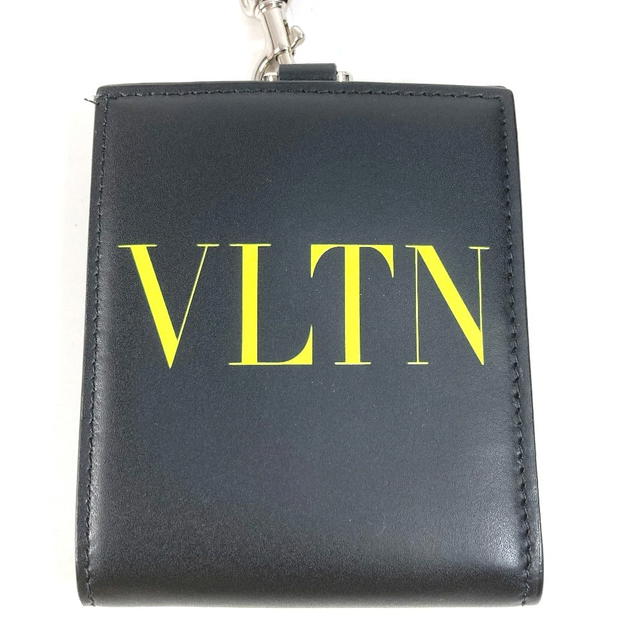 Valentino VALENTION VLTN Logo Neck strap Wallet Coin Case Purse Bifold Wallet Black - view 3