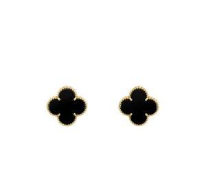 Van Cleef & Arpels Magic Alhambra Earrings 18K Yellow Gold Onyx