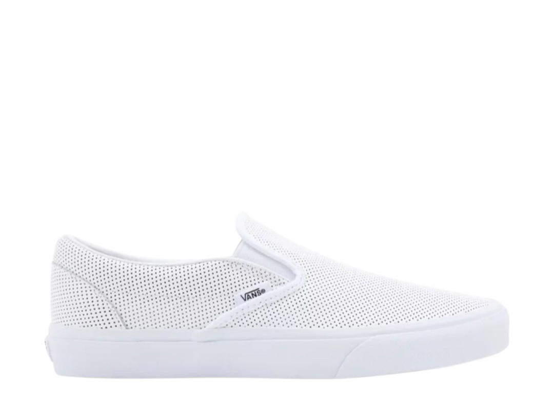 Vans VANS PERF LEATHER CLASSIC SLIP-ON SHOES WHITE