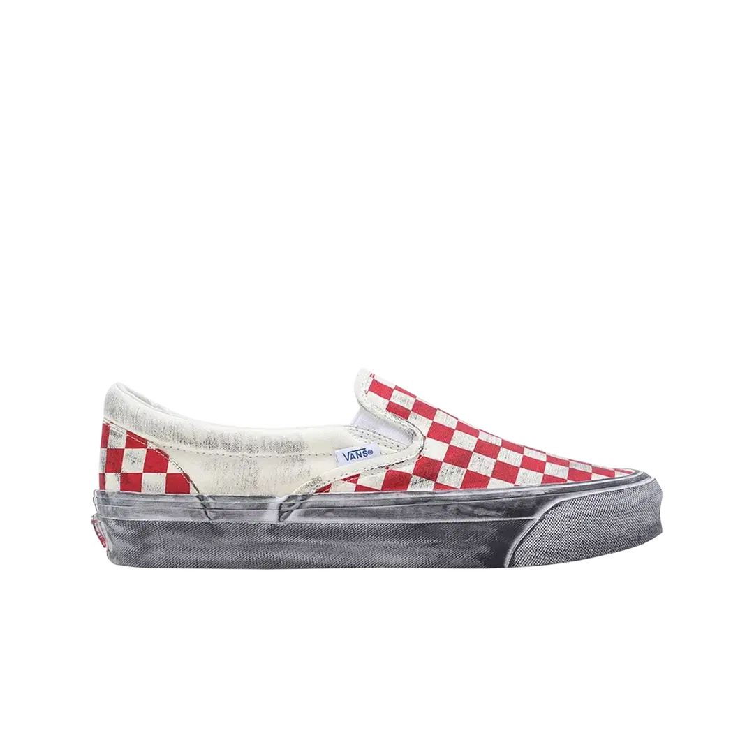 Vans Vans Vault UA OG Classic Slip-On LX Stressed Red Checkerboard