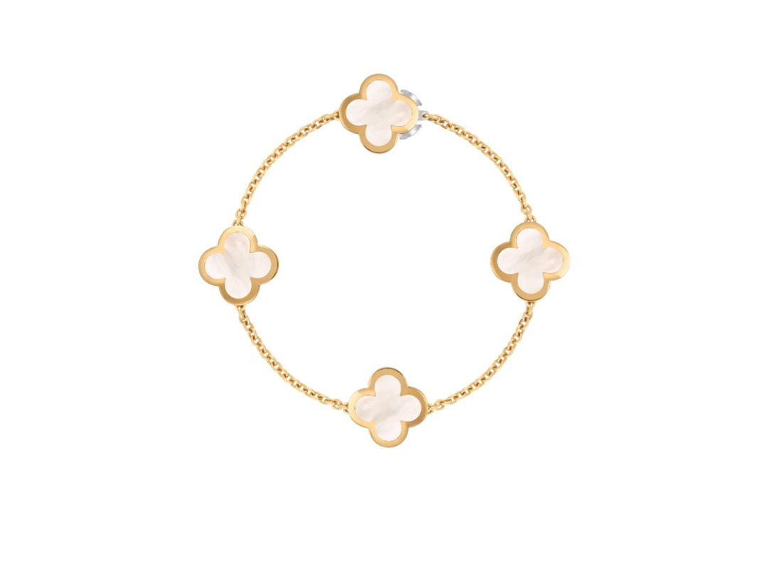 Van Cleef & Arpels Van Cleef & Arpels Pure Alhambra Bracelet 4 Motifs Yellow Gold Mother Of Pearl