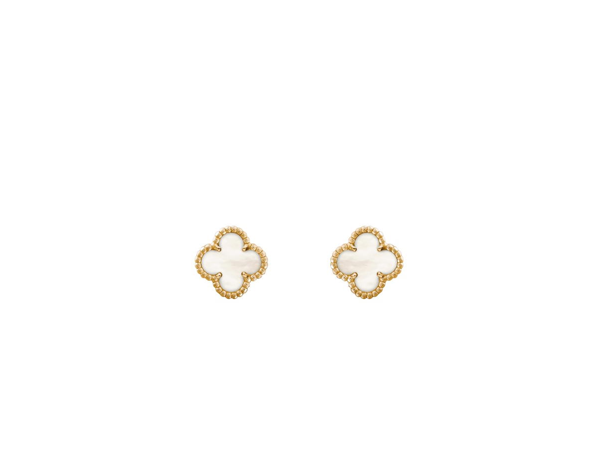 Van Cleef & Arpels Van Cleef & Arpels Sweet Alhambra Earstuds Yellow Gold White