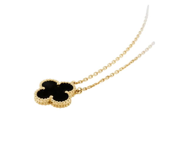 Van Cleef & Arpels Van Cleef & Arpels Vintage Alhambra Pendant Yellow Gold Onyx - view 3