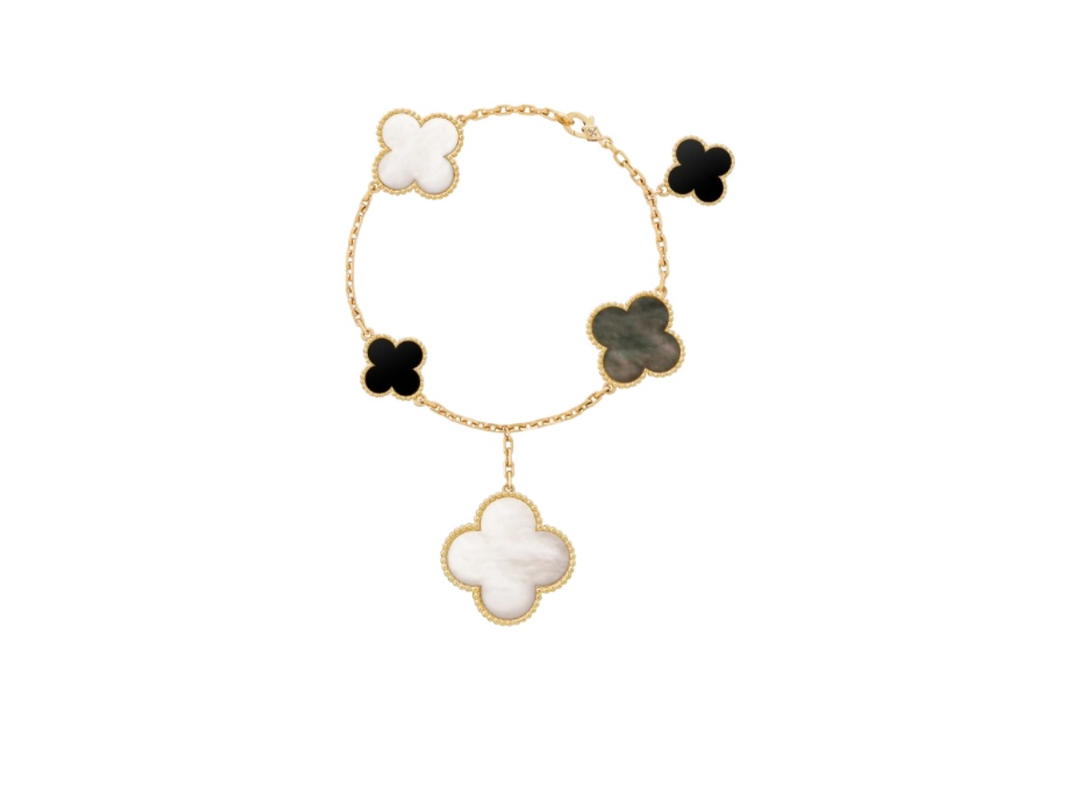 Van Cleef & Arpels Van Cleef & Arpels Magic Alhambra Bracelet 5 Motifs Yellow Gold Mother Of Pearl Onyx