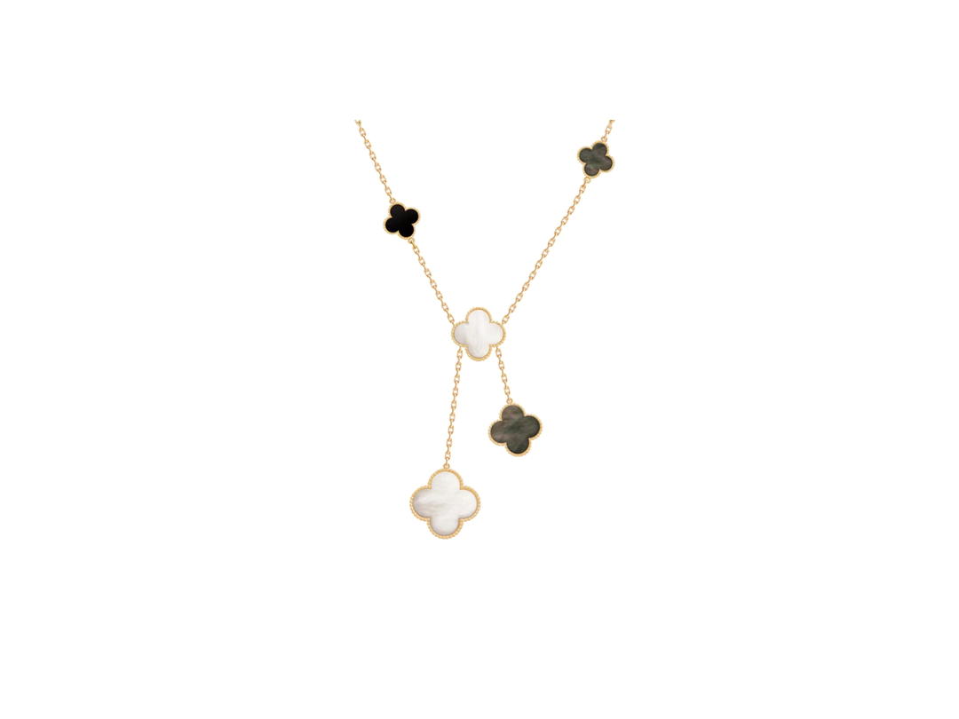 Van Cleef & Arpels Van Cleef & Arpels Magic Alhambra Necklace 6 Motifs 18k Yellow Gold Mother Of Pearl Onyx