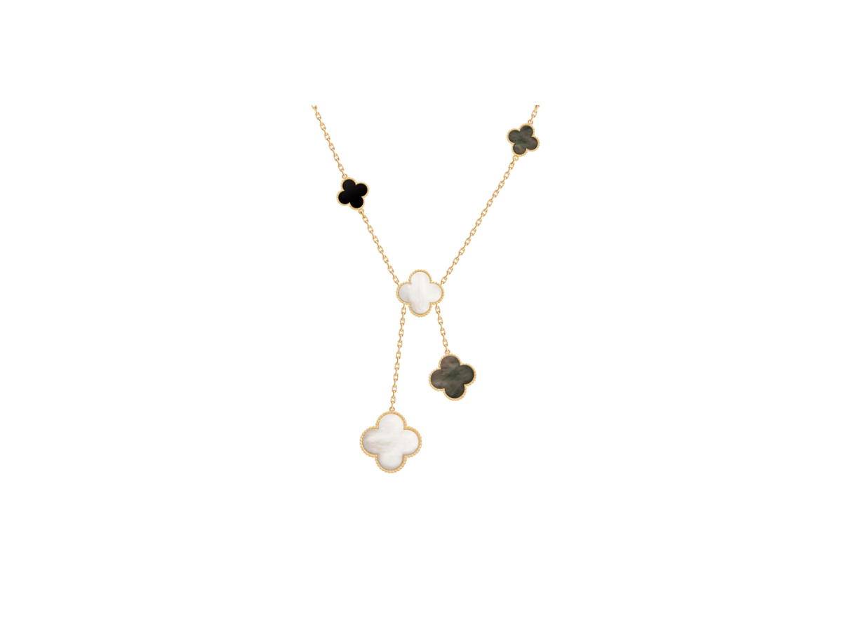 Van Cleef & Arpels Van Cleef & Arpels Magic Alhambra Necklace 6 Motifs 18k Yellow Gold Mother Of Pearl Onyx
