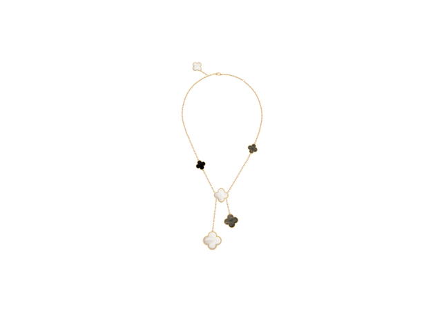 Van Cleef & Arpels Van Cleef & Arpels Magic Alhambra Necklace 6 Motifs 18k Yellow Gold Mother Of Pearl Onyx - view 2
