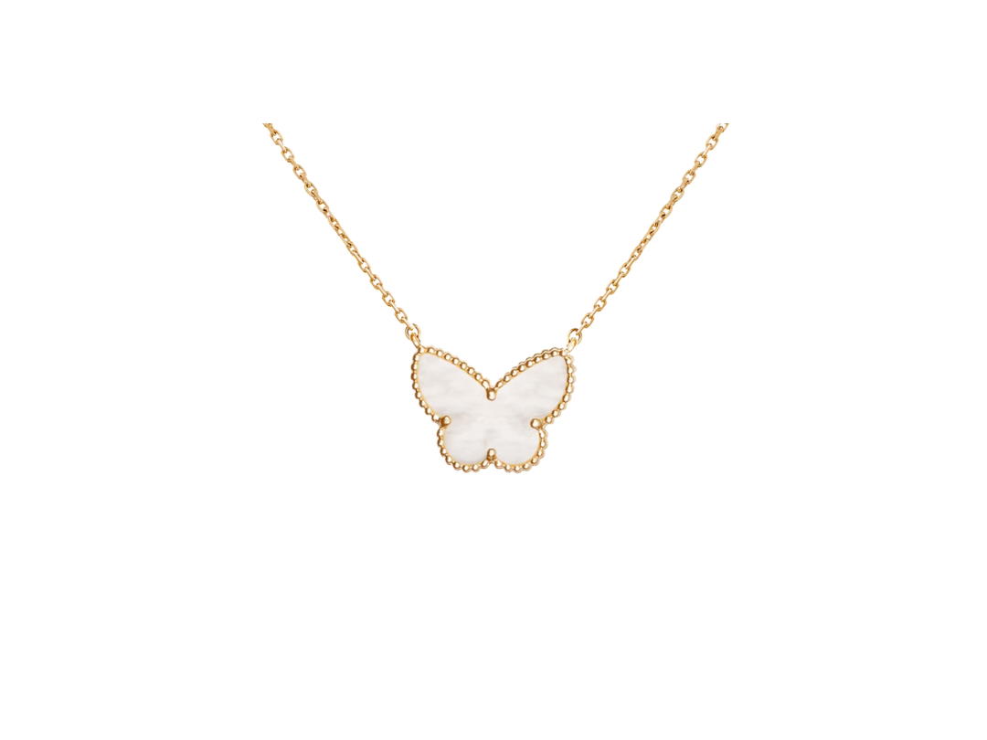 Van Cleef & Arpels Van Cleef & Arpels Lucky Alhambra Butterfly Pendant Yellow Gold Mother Of Pearl