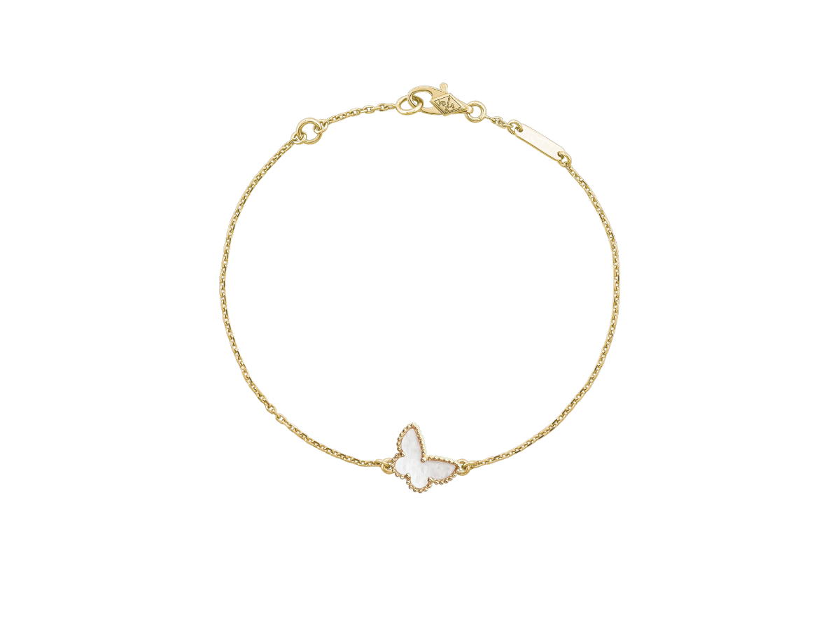 Van Cleef & Arpels Van Cleef & Arpels Sweet Alhambra Butterfly Bracelet Yellow Gold Mother Of Pearl