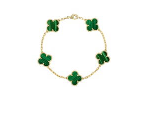 Buy Van Cleef & Arpels Vintage Alhambra Bracelet 5 Motifs Yellow Gold Malachite at Sasom – Authentic and Ready to Ship