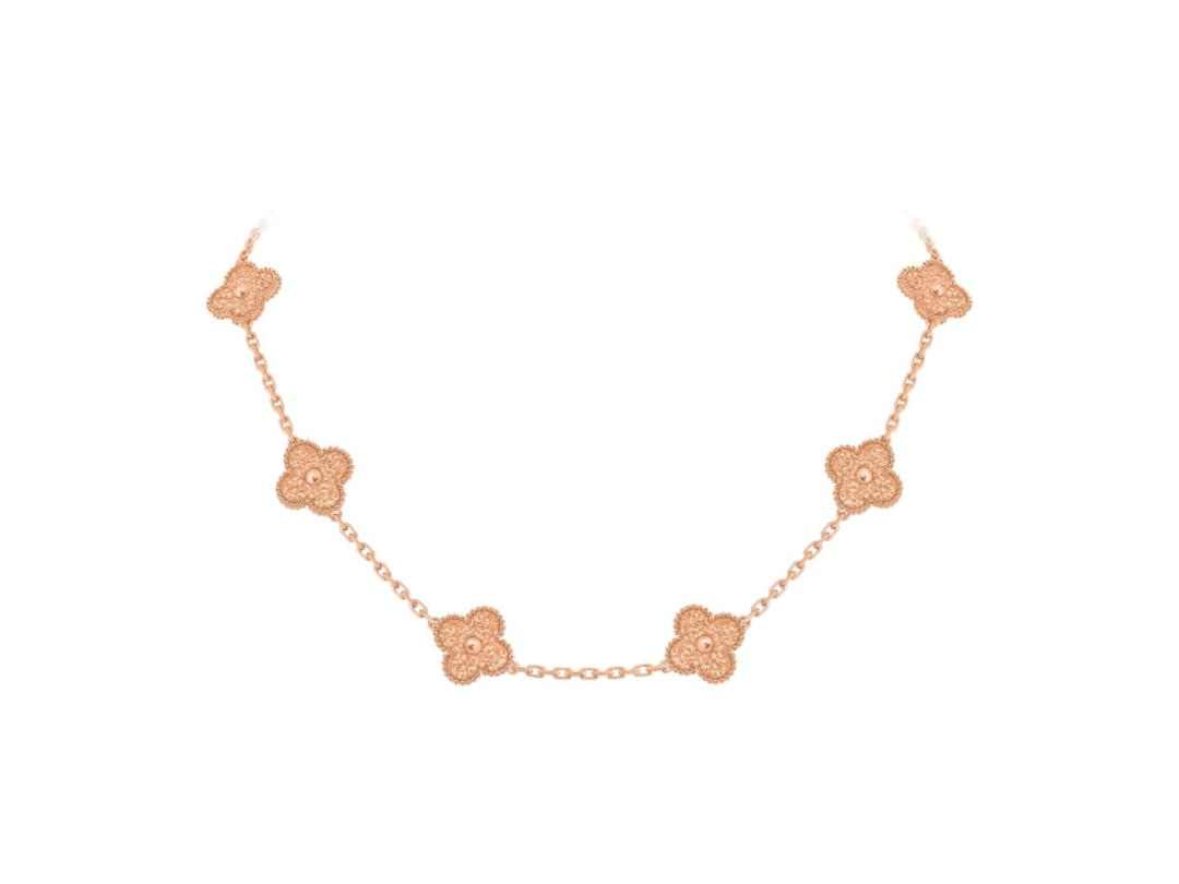 Van Cleef & Arpels Van Cleef & Arpels Vintage Alhambra Necklace 10 Motifs Rose Gold