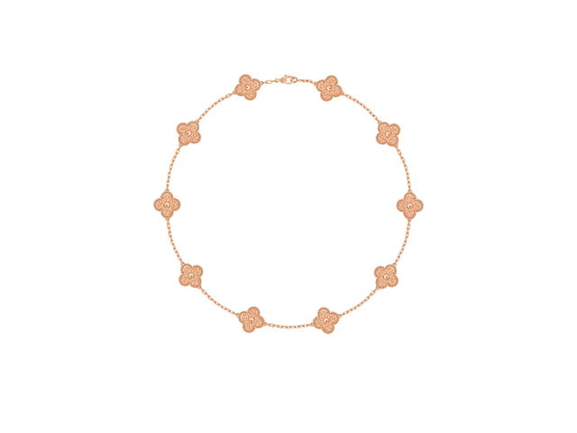 Van Cleef & Arpels Van Cleef & Arpels Vintage Alhambra Necklace 10 Motifs Rose Gold - view 2