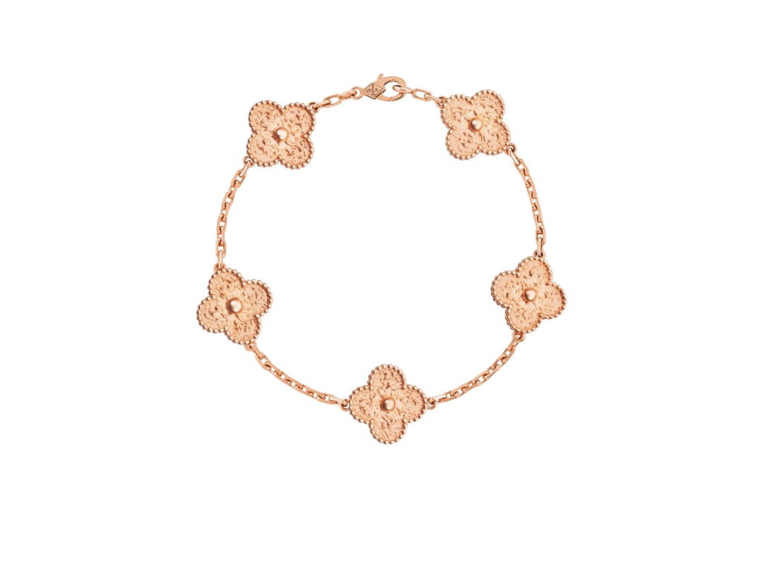 Van Cleef & Arpels Van Cleef & Arpels Vintage Alhambra Bracelet 5 Motifs Rose Gold