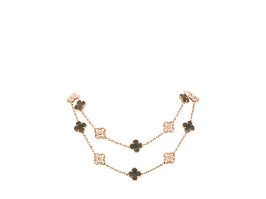 Van Cleef & Arpels Van Cleef & Arpels Vintage Alhambra Long Necklace20 Motifs Rose Gold Diamond