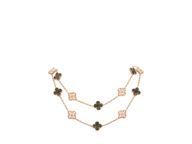 Van Cleef & Arpels Van Cleef & Arpels Vintage Alhambra Long Necklace20 Motifs Rose Gold Diamond - view 1