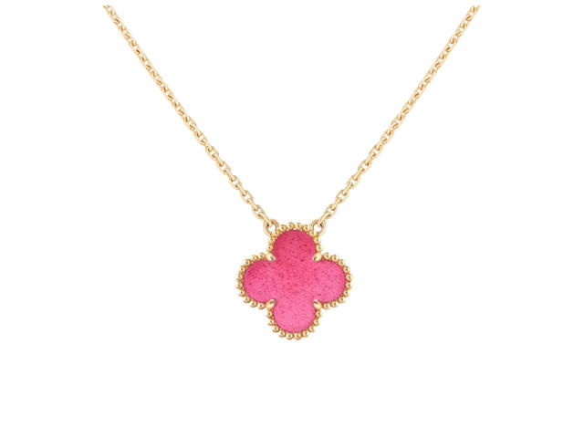 Van Cleef & Arpels Van Cleef & Arpels Vintage Alhambra Pendant Pink Enamel - view 1