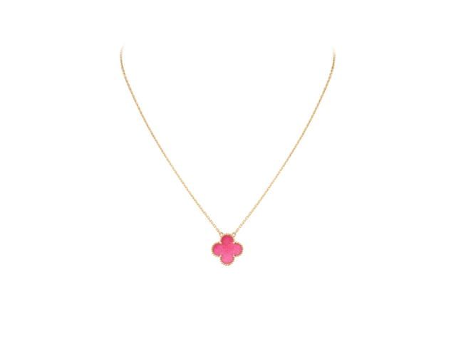 Van Cleef & Arpels Van Cleef & Arpels Vintage Alhambra Pendant Pink Enamel - view 2