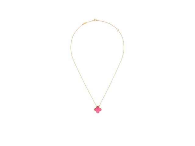 Van Cleef & Arpels Van Cleef & Arpels Vintage Alhambra Pendant Pink Enamel - view 3