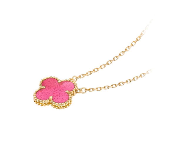 Van Cleef & Arpels Van Cleef & Arpels Vintage Alhambra Pendant Pink Enamel - view 4
