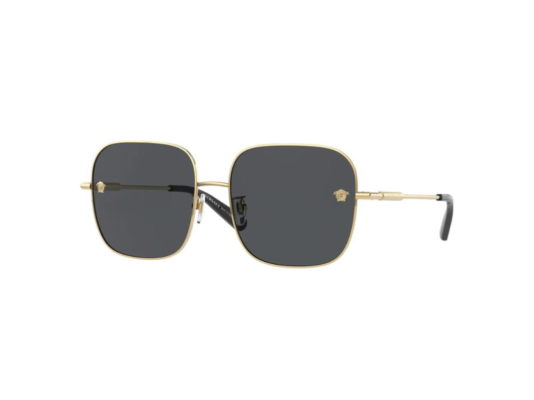 Versace Versace Square Sunglasses In Gold Frame With Black Lenses