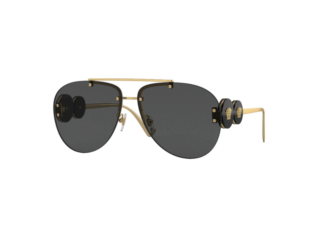 Versace Versace Sunglasses In Gold Frame With Dark Grey Lens