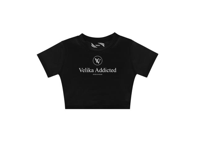 Velika Velika Double V Baby Crop Tee Black - view 1