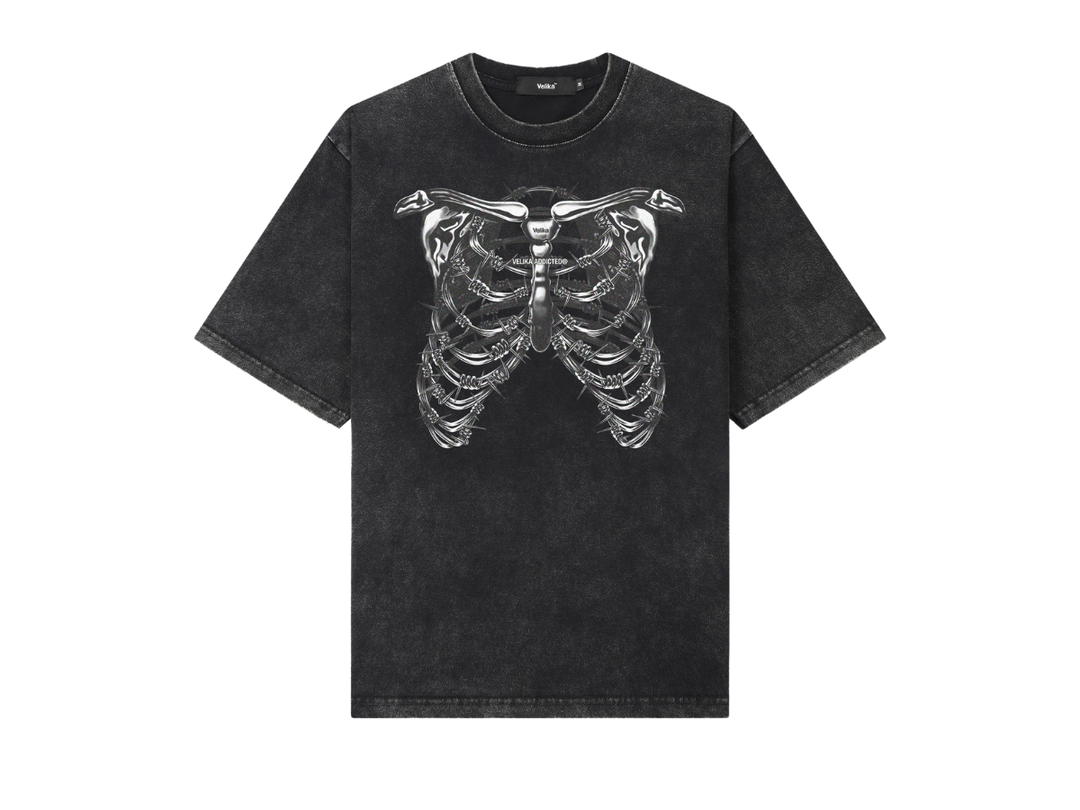 Velika Velika Spike Oversize T-Shirt [Black Bleached]
