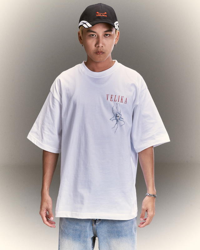 Velika Velika | "Chrome Spider" Oversize T-Shirt [White] - view 3