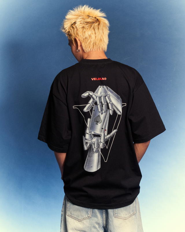 Velika Velika | "Pocket A" Oversize T-Shirt [Black] - view 3