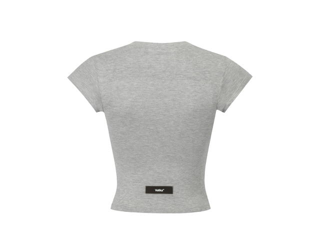 Velika Velika | Glitter Logo Baby Tee [Grey] - view 2