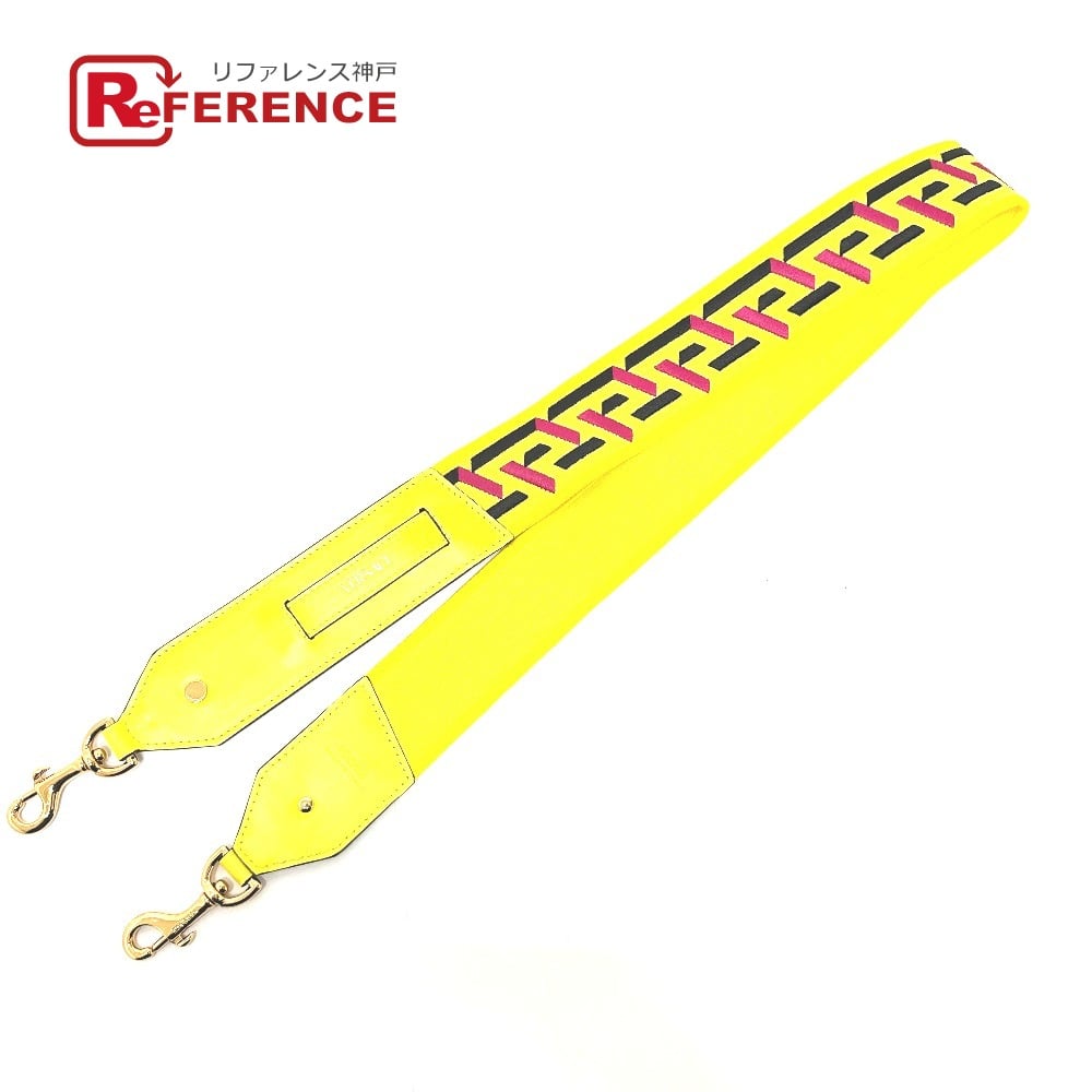 Versace VERSACE 1002526 greca signature  Shoulder strap yellow/GoldHardware Unused
