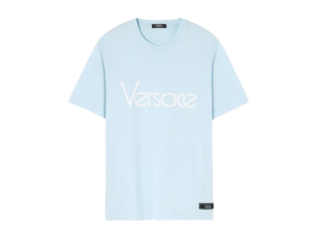 Versace Versace 1978 Re-Edition Logo T-Shirt Light Blue