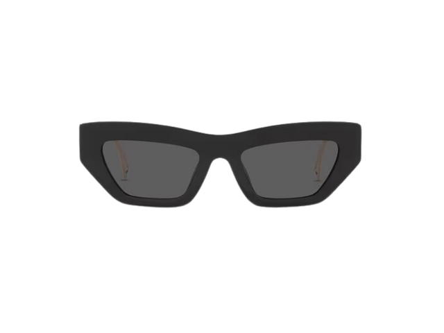 Versace Versace 90S Vintage Logo Cat-Eye Sunglasses In Black Frame With Dark Grey Lens Black Gold - view 2