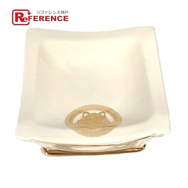 Versace VERSACE Ahura Ahura medusa logo Ashtray ashtray Pottery BeigeBased/Gold - view 1