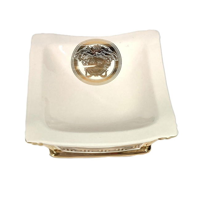 Versace VERSACE Ahura Ahura medusa logo Ashtray ashtray Pottery BeigeBased/Gold - view 3