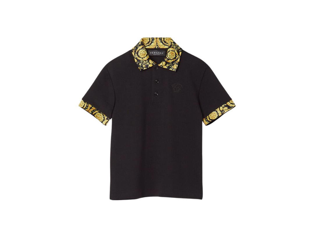 Versace Versace Barocco Kids Polo Shirt Black