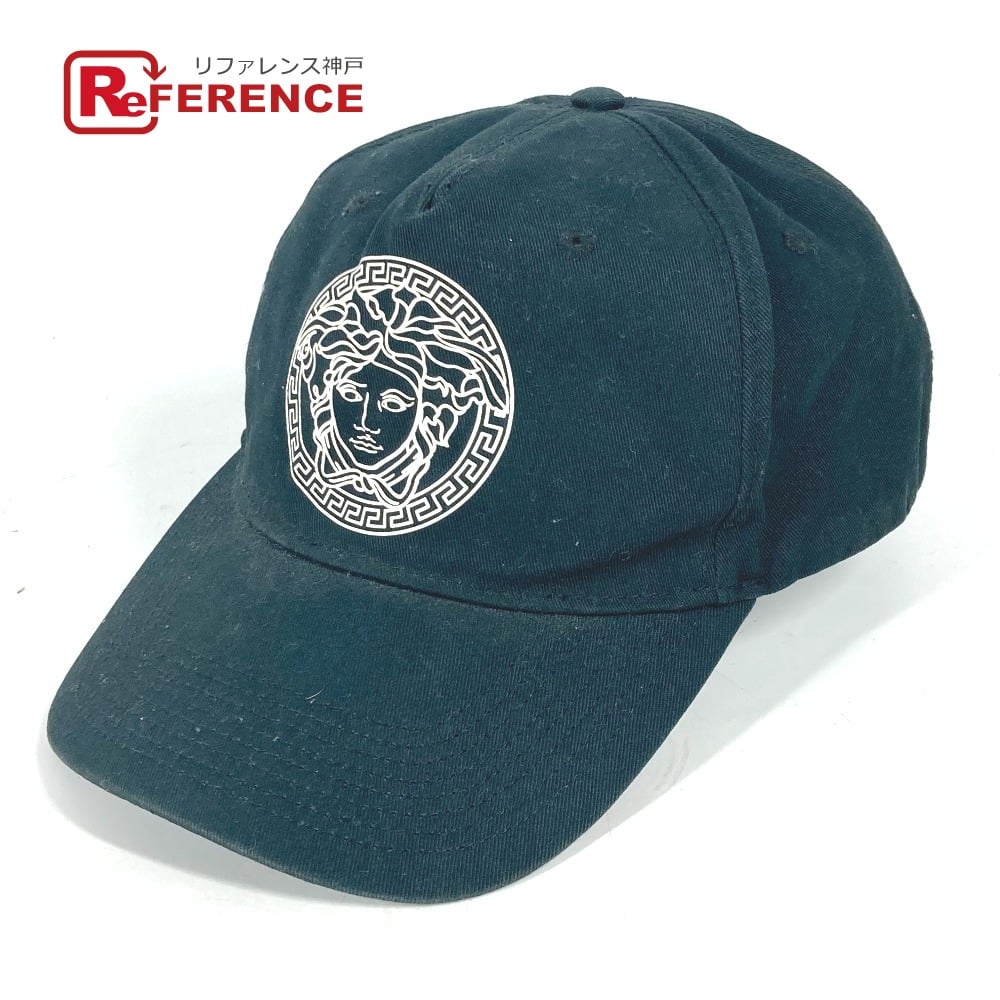 Versace VERSACE Bicolor medusa logo hat cap baseball cap cotton Black/White