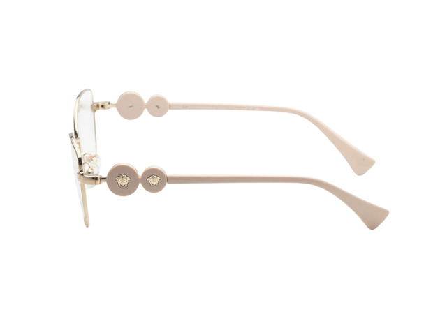 Versace Versace Cat Eye Sunglasses In Light Gold Acetate Frame-Double Round Medusa With Mirror Lens - view 2