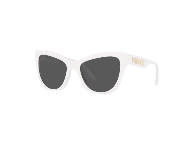 Versace Versace Cat-Eye Sunglasses In Oval-Square Frame With Dark Gray Lens White - view 1