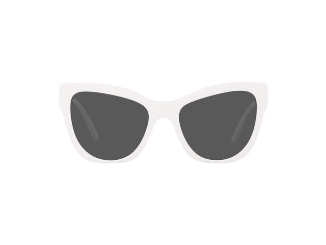 Versace Versace Cat-Eye Sunglasses In Oval-Square Frame With Dark Gray Lens White - view 2