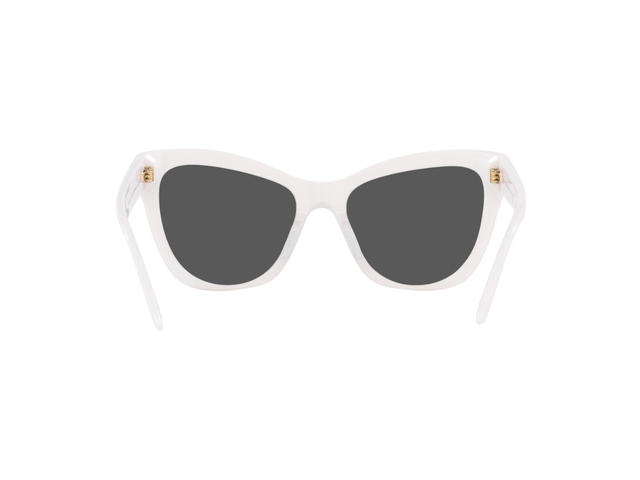 Versace Versace Cat-Eye Sunglasses In Oval-Square Frame With Dark Gray Lens White - view 4