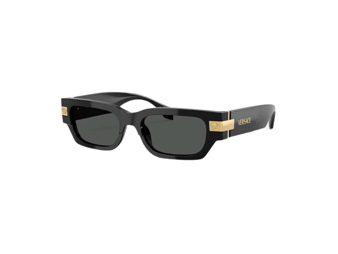 Versace Versace Classic Top Sunglasses In Black Frame With Dark Gray Lens Black Gold