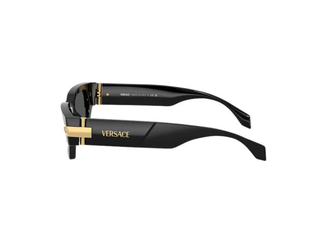 Versace Versace Classic Top Sunglasses In Black Frame With Dark Gray Lens Black Gold - view 3