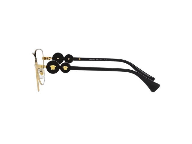 Versace Versace Double Medusa Cat-Eye Glasses In Black Gold-Tone Frame With Transparent Lens - view 3