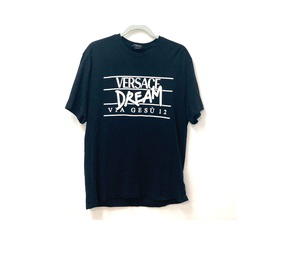 Buy VERSACE DREAM dream logo Tops Apparel Short sleeve T-shirt cotton Black/White at Sasom – Authentic and Ready to Ship